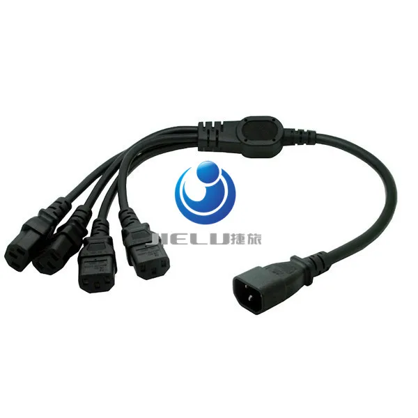 

5 pcs IEC 320 C14 Male Plug to 4XC13 Female Y Type Splitter Power Cord , C14 to 4 x C13, 250V/10A