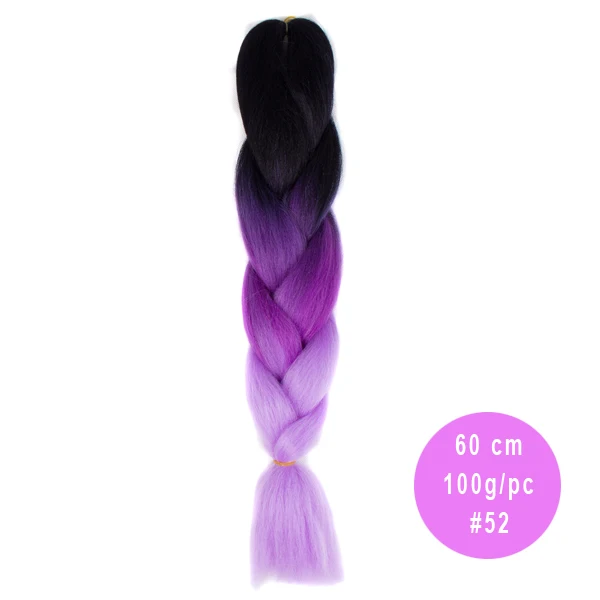 AliRobam Ombre Jumbo Braids Hairstyles Hair For Russian Women Big Box Braids Colors Synthetic Braiding Hair 24'' 100g - Цвет: #27