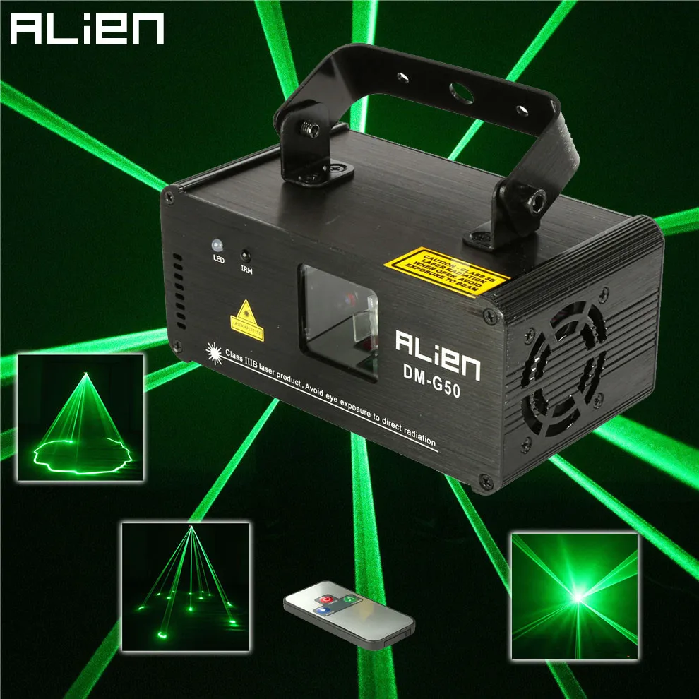 ALIEN Remote 50 мВт зеленый лазерный проектор профессиональный сценический эффект