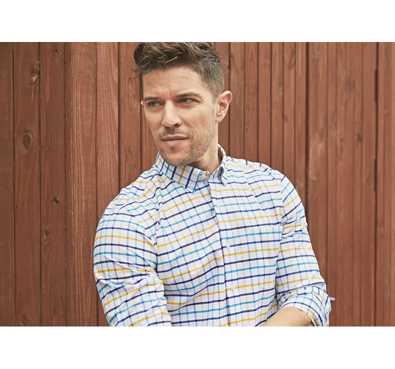 Смарт пять плед рубашки для мужчин с длинным рукавом Slim Fit Camisa Masculina Chemise Homme Manche Longue рубашки мужские хлопковые плюс Размеры 45 46
