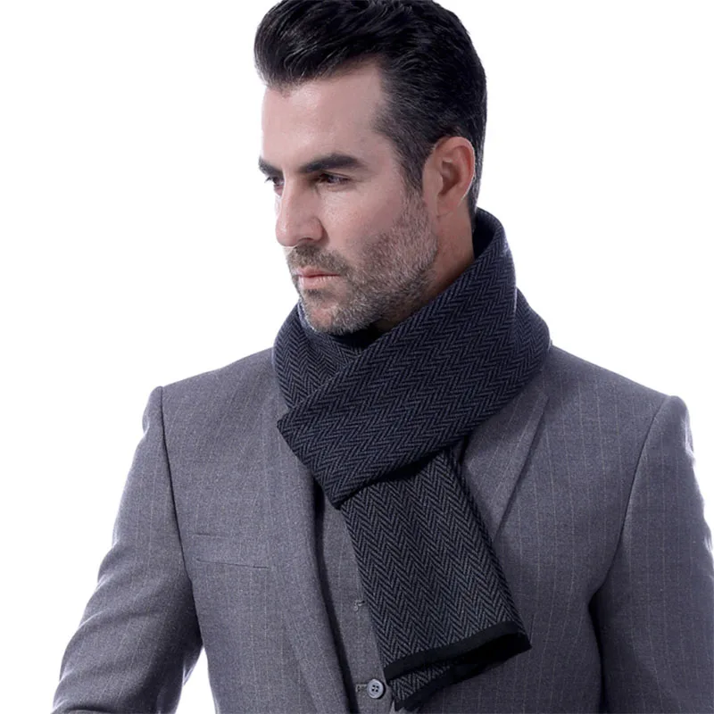 [AETRENDS] зимние шарфы, шерстяной шарф, мужские деловые Роскошные брендовые шарфы, винтажный геометрический дизайн, Z-6657