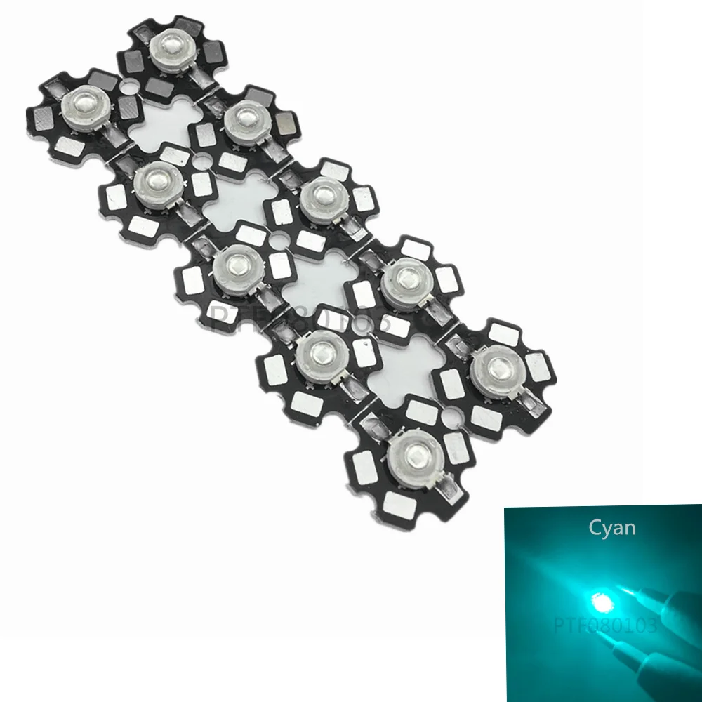 10 шт. 1 Вт 3 Вт Высокая мощность СВЕТОДИОДНЫЙ полный спектр белый теплый белый зеленый синий темно-красный 660nm Королевский Синий ИК УФ с 20 мм черная звезда PCB