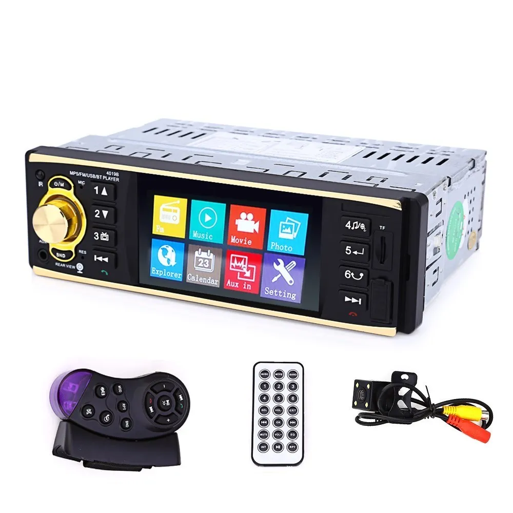 Hot sale 4019B 4.1 inch 1 Din Car Radio Audio Stereo 1Din USB AUX FM Radio Station Bluetooth