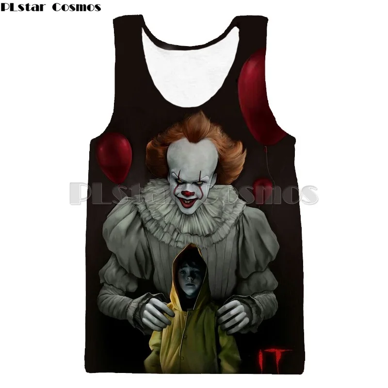 PLstar Cosmos хип хоп мужские летние топы на бретелях ужас Стивен Кинг это 3d Печатный мужской жилет без рукава футболки дропшиппинг
