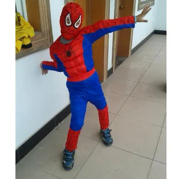 

Children Muscle Super Hero spiderman kids halloween costume the spider man mask Classic Masquerade party clohing Cosplay for kid