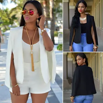 

Fashion Women's Slim Lapel Cape Casual Business Blazer Suit Jacket Coat Outwear