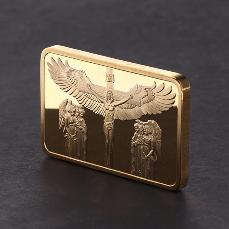 

2018 New Commemorative Coin Jesus Angel Golden Rectangle Collection Arts Gifts Souvenir Drop Shipping Support