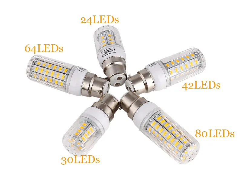 B22 총검 LED 옥수수 조명 SMD 5730 에너지 절약 전구 7W 12W 15W 20W 25W Led 램프 Bombillas 빛 Lampada Ampoule 조명