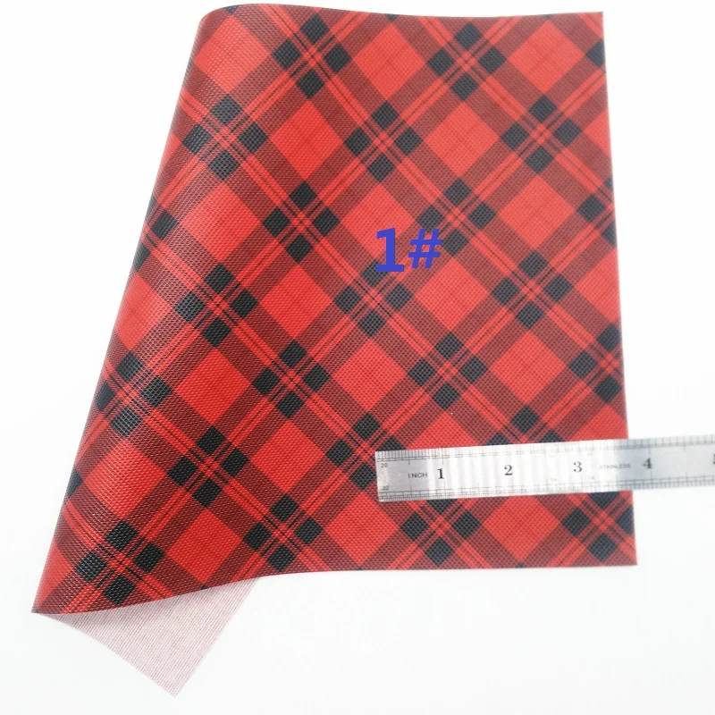 RED Chunky Glitter Canvas Sheet, 8"x11" Glitter Sheets, Tartan Litchi Faux Leather Sheet For Hair Bow& Earring Fabric XM050 - Цвет: 1