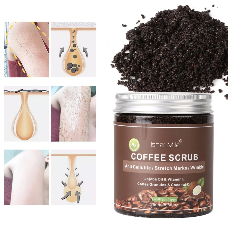 

New Coffee Facial Scrub Whitening Cream Exfoliators Exfoliation Remove Cleaning Cellulite Cream For Skin Face