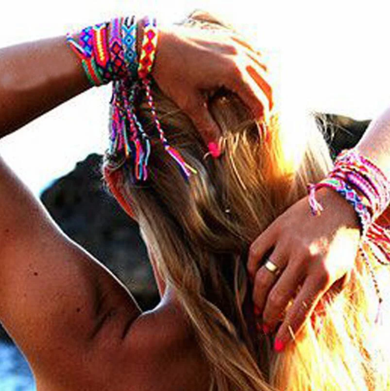 

2019 Bohemian Thread Bracelet Retro Handmade Boho Multicolor String Cord Woven Braided Friendship Bracelets Women Men Jewelry
