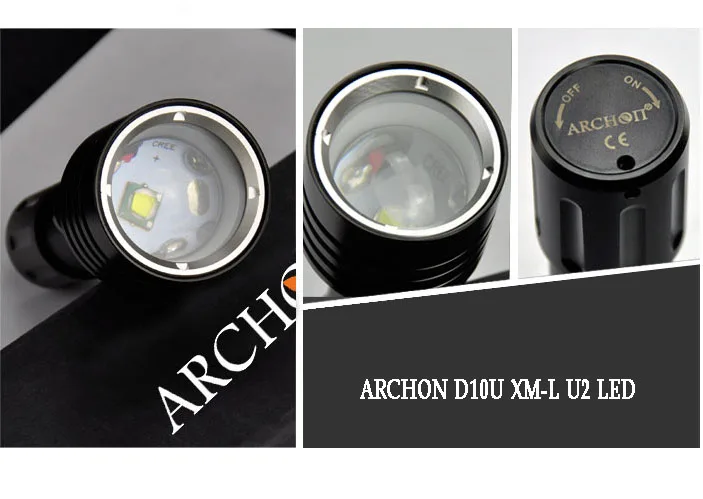 Карманный фонарик для дайвинга ARCHON D10U W16U подводный водонепроницаемый фонарь 3 режима* L2 светодиодный прожектор для дайвинга