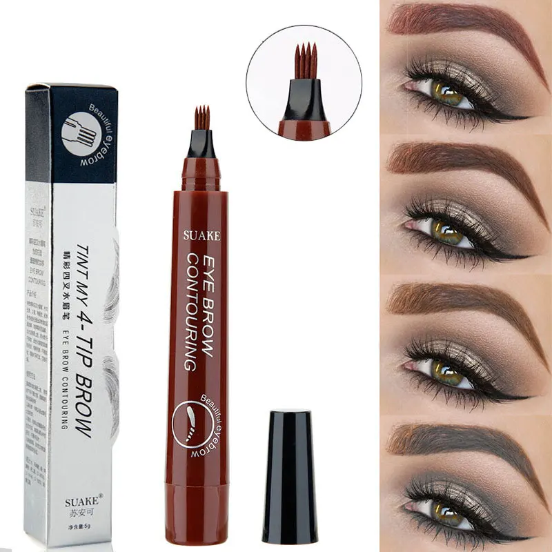 

Microblading Eyebrow Tint 4 Tip Liquid Brow Tattoo Pen 5 Colors Makeup Paint Eyebrow Liner Pencil Waterproof Cosmetics Eye brow