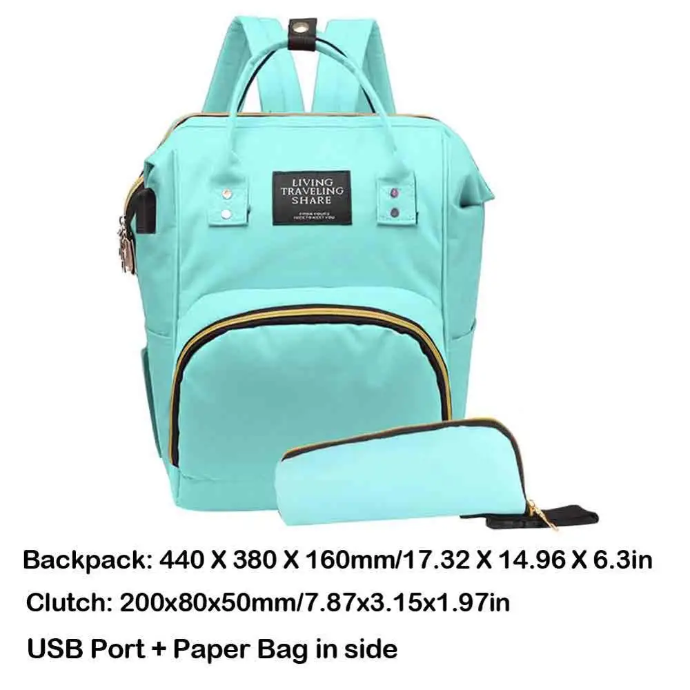 Fashion Mummy Maternity Bag Multifunctional Large Capacity Diaper Bag Backpack Nappy Baby Bag for Baby Care - Цвет: 09