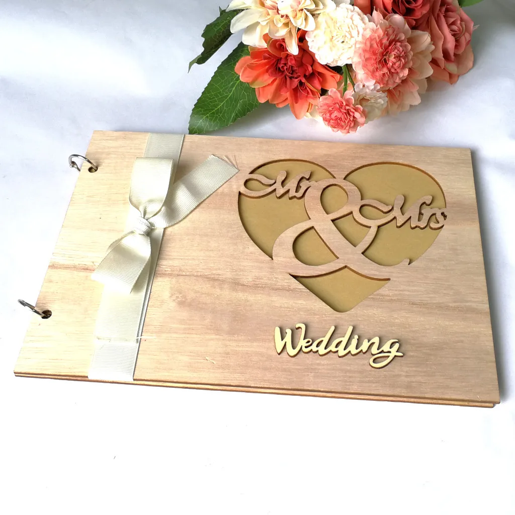 

1Pc Wedding Guest Book Memorable Simple Message Board Sign Book Personalised Guest Book For Wedding Party Crafts Decoration