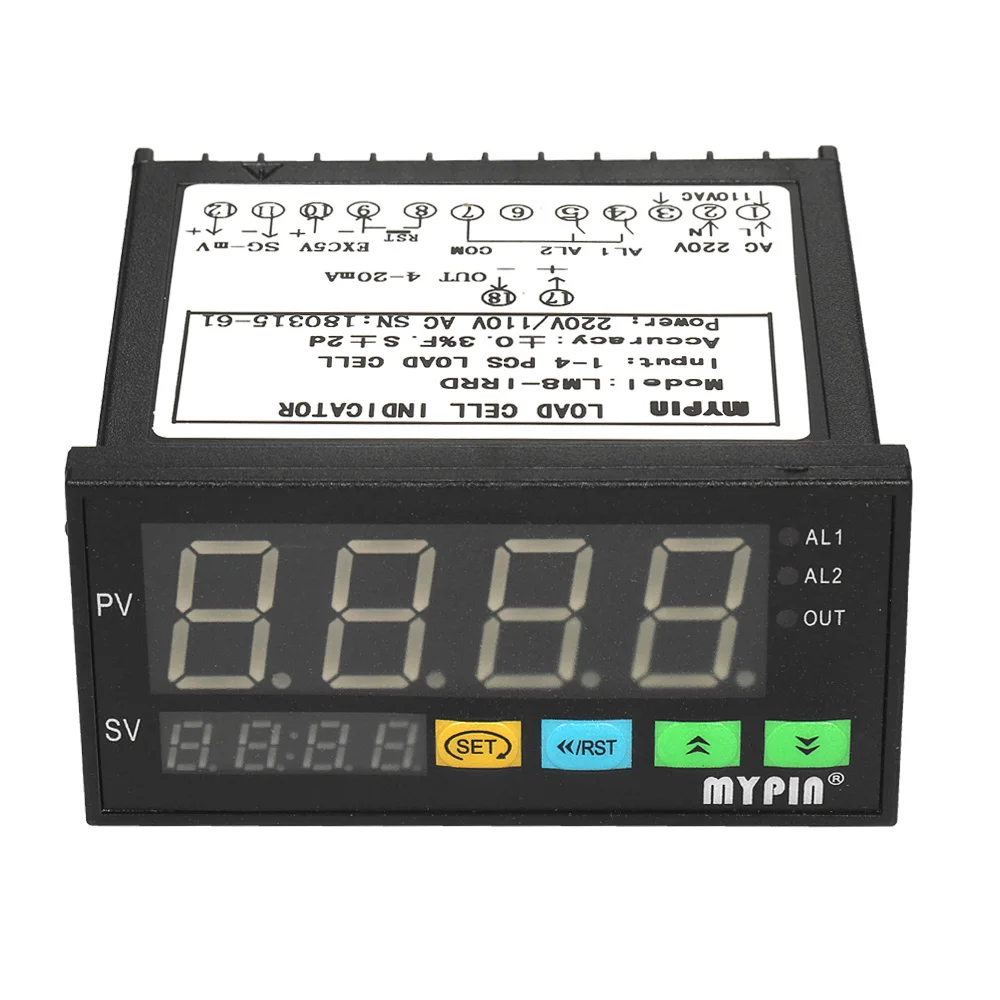 

Digital LED Display Weighing Controller Meter Load-cells Indicator 1-4 Load Cells Signals Input 2 Relay Alarm Output