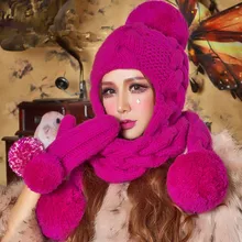 Bomhcs Роза Красная Шапочка шарф и Прихватки для мангала ручной работы зимняя теплая вязаная шапка шапки Рождественский подарок