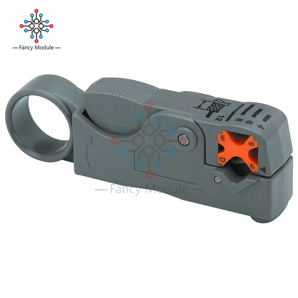 

Rotary Coaxial Cable Stripper for RG-58 RG-59 RG-6 RG-8X Mini-8 and LMR-240 Coax Wires Stripper