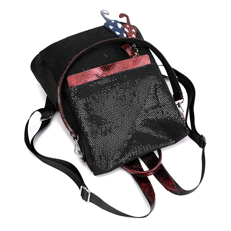 Для женщин рюкзак Anti-theft пайетки рюкзак для путешествий женские нейлон Рюкзаки большой Колледж опрятный школьные сумки для девочек высокое