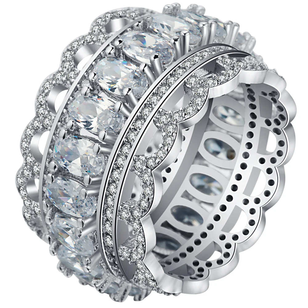 Buy Luxury Wide Circle Women Rings With Oval AAA Cubic