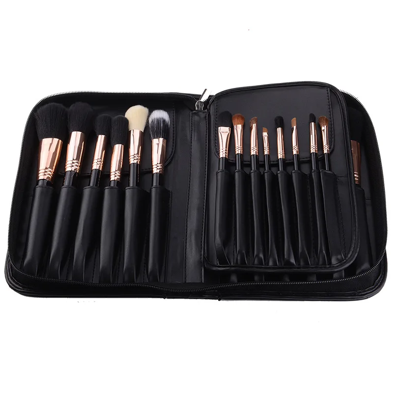 

29 pcs professional makeup brushes tools full-face brush set with cosmetic case perfect combination of black and rose gold