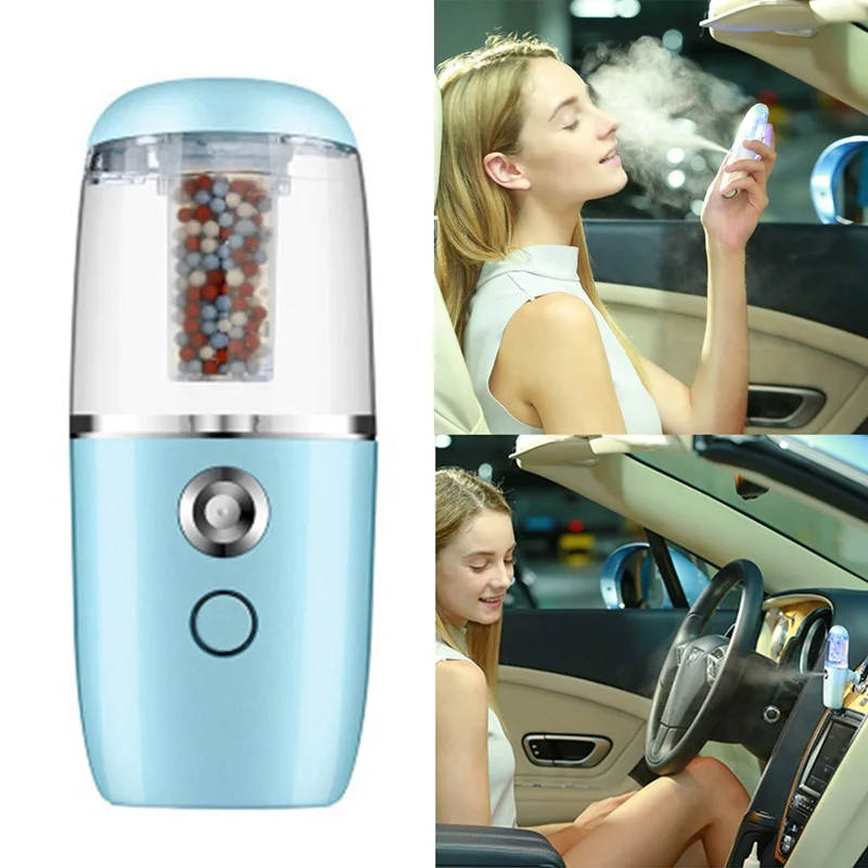 

Dedicated for car USB charging facial beauty spray, mini handheld anion spray humidification water replenishing