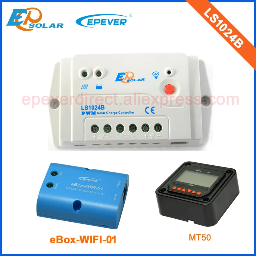 

PWM solar power regulator LS1024B with wifi box connect phone 10A 10amp and black MT50 remote meter