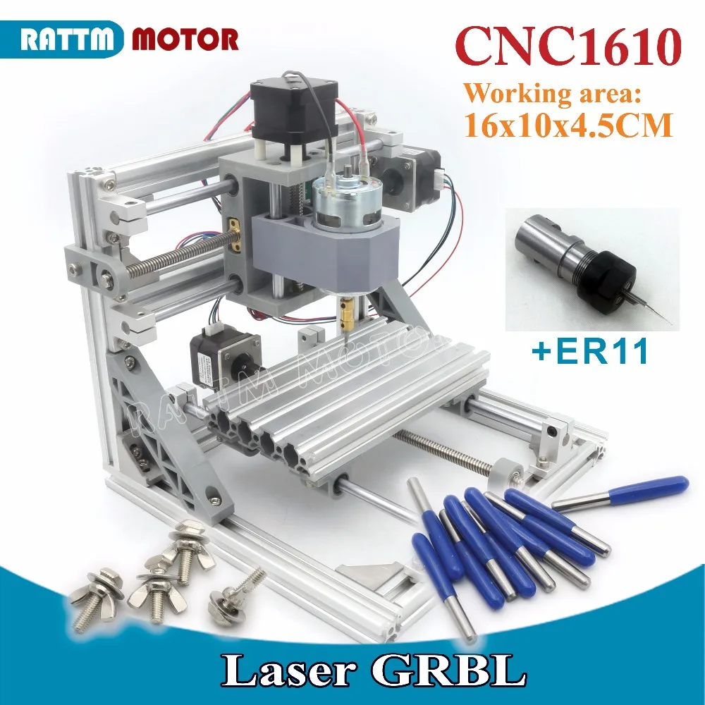 1610 + ER11 GRBL машина управления ЧПУ DIY Мини рабочая зона 160x100x45 мм 3 оси Pcb фрезерный