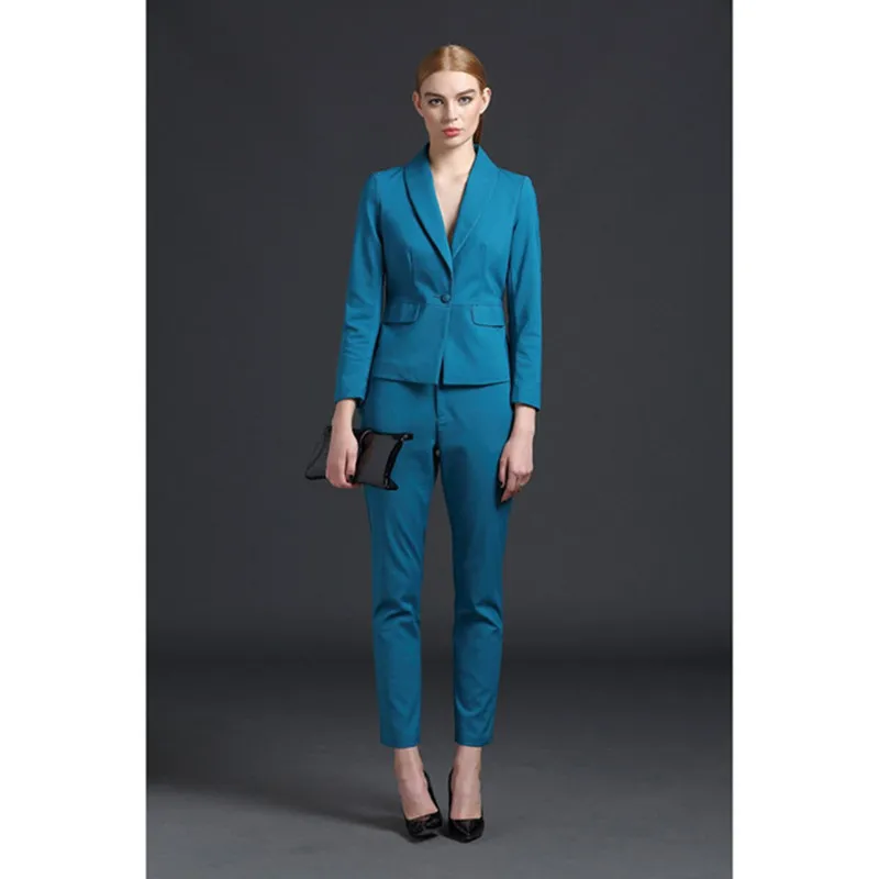 28        98   Customized new fashion solid color women's suit women's business office formal suit two-piece suit (jacket + pants)