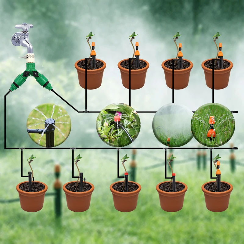 DXBQYYXGS Garden irrigation timer watering system automatic drip irrigation For Plant spray gardening tools and equipment 4/7mm DXBQYYXGS Garden irrigation timer watering system automatic drip irrigation For Plant spray gardening tools and equipment 4/7mm