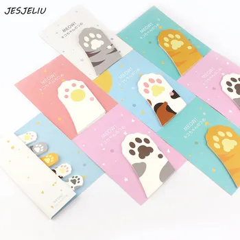 

1X Kawaii Cute Cat Paw Memo Pads Sticky Notes Stick Paper Decor Sticker Bookmark Stationery Student School Office Supply