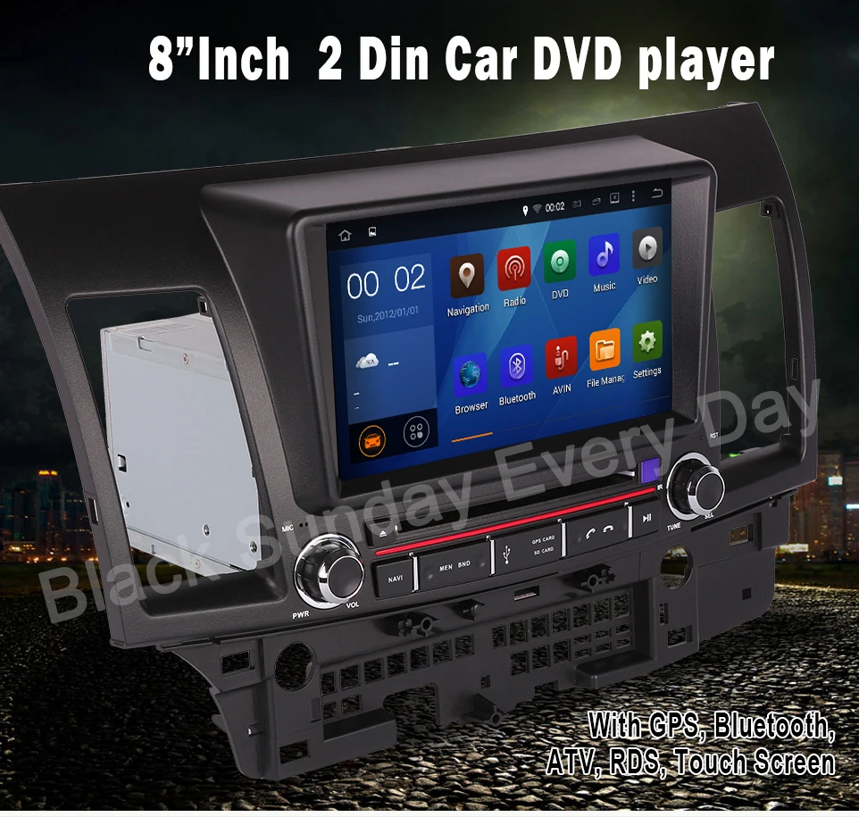 Sale ROM 16G Quad Core Android 7.1 Fit MITSUBISHI LANCER 2006 - 2012 - 2015 CAR DVD PLAYER Multimedia Navigation GPS DVD RADIO NAVI 1