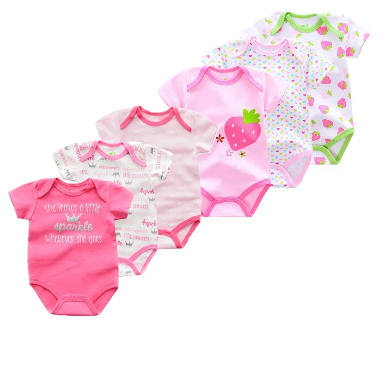 animal Summer Baby Bodysuits Short Sleeve baby Newborn cotton infant Baby girls boys Jumpsuit Newborn Clothes 6pcs/lot