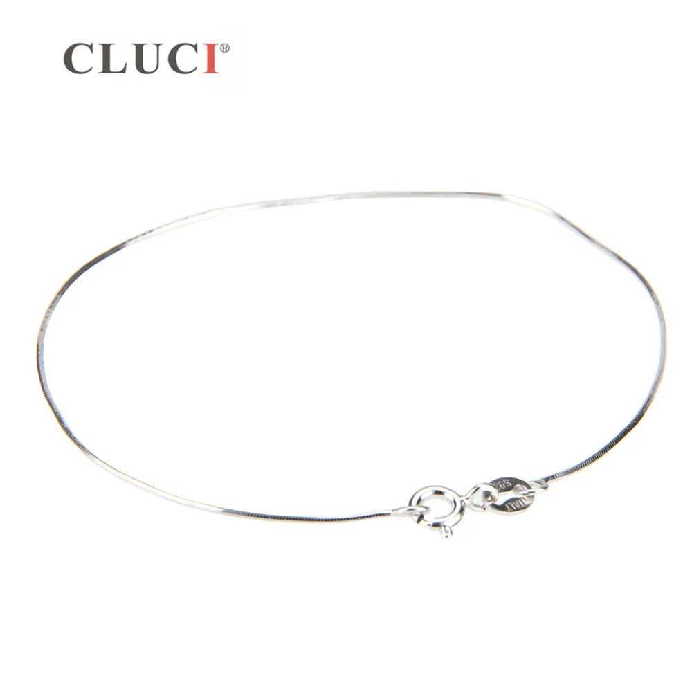 

CLUCI Simple 925 Silver Snake Braclet for Women Jewelry Making Real Sterling Silver Lobster Clasp Bracelet