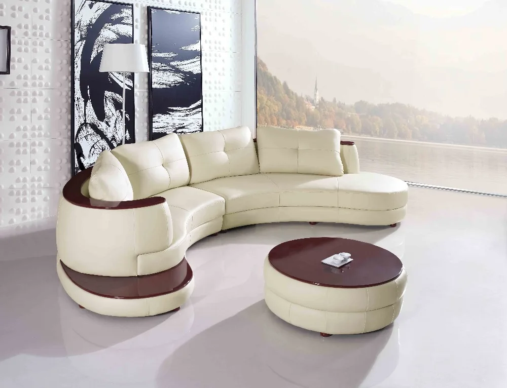 Современный кожаный угловой диван, мебель для гостиной