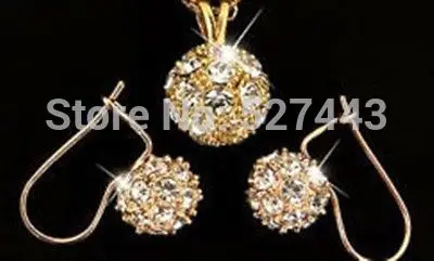 

hot sell new - Wholesale 18k Gold Plated use crystals Necklace Earring Set (A0425)