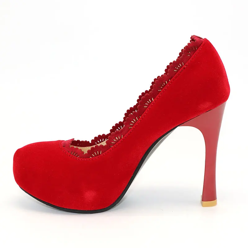 TAOFFEN Women Thin High Heel Shoes Platform Pointed Toe Brand Female Heeled Pumps Heels Shoes Plus Big Size 30-48 P16619
