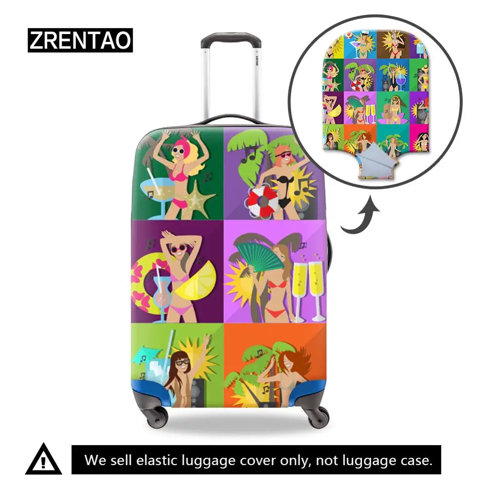 ZRENTAO Модный чехол для багажа прочный защитный чехол для путешествий чемодан стрейч чехол для чемодана для 18-21 дюймов - Цвет: DESIGN 18