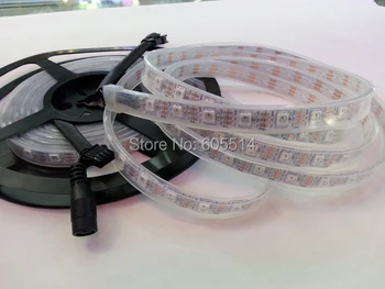 

[Seven Neon]Free shipping DC5V WS2812B led pixel srip,IP67,60pcs WS2812B/M with 60pixels;white PCB, in silicon tube,only 4PIN
