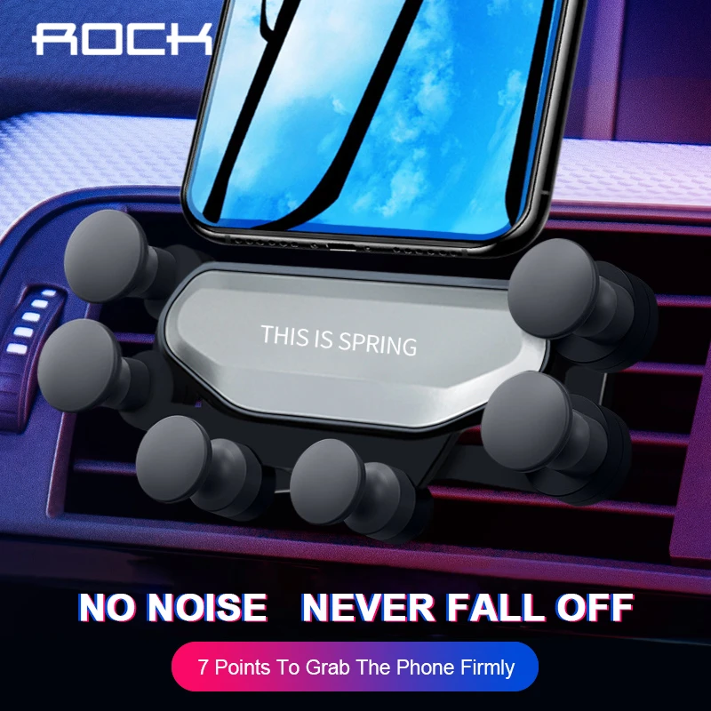 

ROCK Gravity Car Phone Holder For iPhone X Xs Max Samsung S9 In Car Air Vent Mount Car For Xiaomi Huawei Mobile Phone Stand