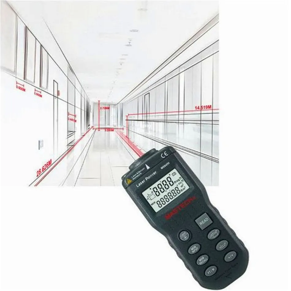 Laser Guide Ultrasonic Range Finder Laser Distance Meter Laser Rangefinder Length Area Volume Measurer