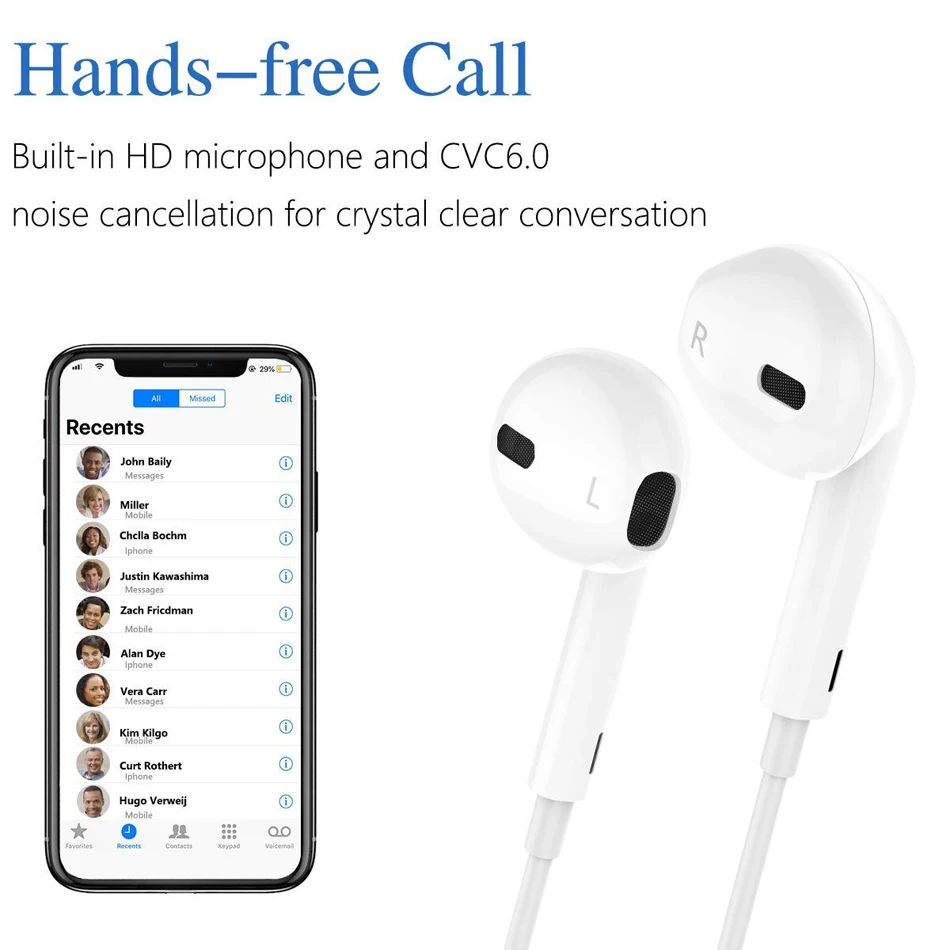 4 шт./лот Bluetooth Проводные наушники в ухо стерео с затычки уши для микрофона iPhone 7 8