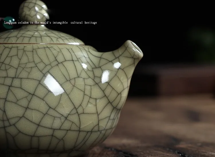 Чайный набор хрустящая глазурь Ge Kiln Longquan Celadon Zisha керамика искусство Тай Тхи китайский чайный горшок фарфор Исин глина антикварный чайный горшок