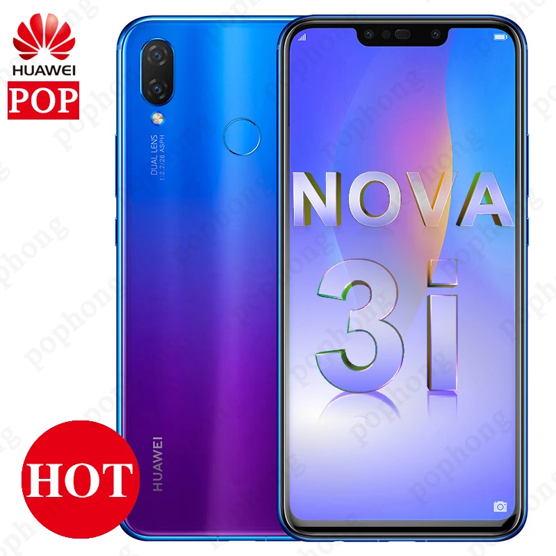 

Global Rom Huawei nova 3i Mobile Phone 6.3 inch 4GB 128GB Kirin710 Octa Core Android 8.1 1080x2160 FingerPrint ID 3340mAh