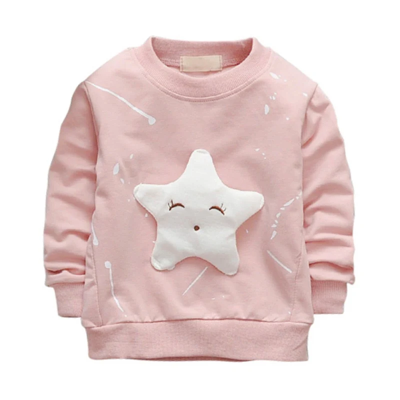 

Baby Girls T-shirt Spring Autumn Winter 4 colors lovely star long sleeve Character baby kids clothes