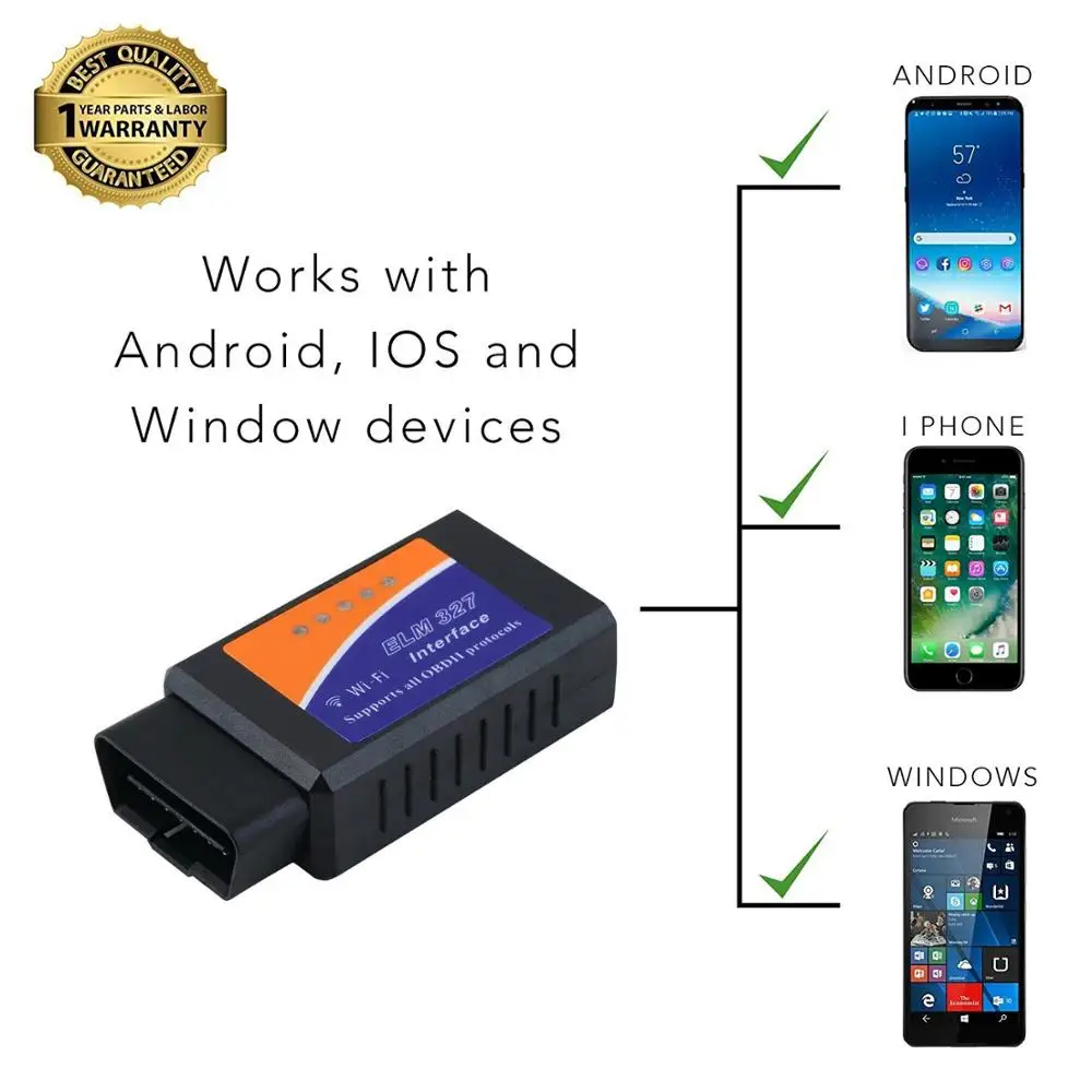 ELM327 WiFi с чипом PIC18F25K80 беспроводной OBDII диагностический инструмент для IPhone/Android/PC ELM 327 V1.5 автоматический сканер - Цвет: Old WIFE