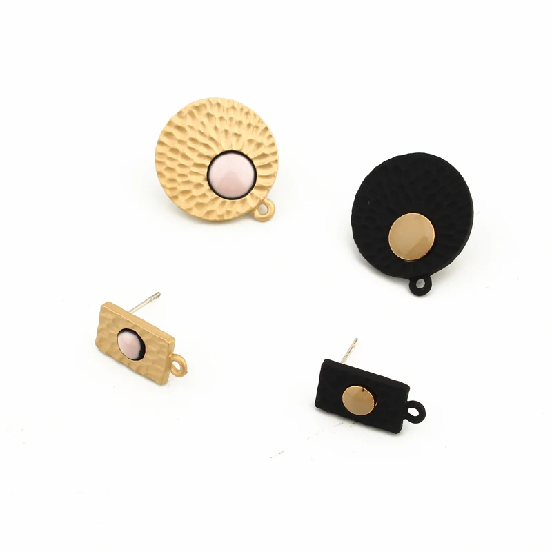 

6pcs Personality Metal Stud Earring Findings Geometric Charms One Hole Gold Dangle Drop Earrings Aretes Ear Jewelry Making C77