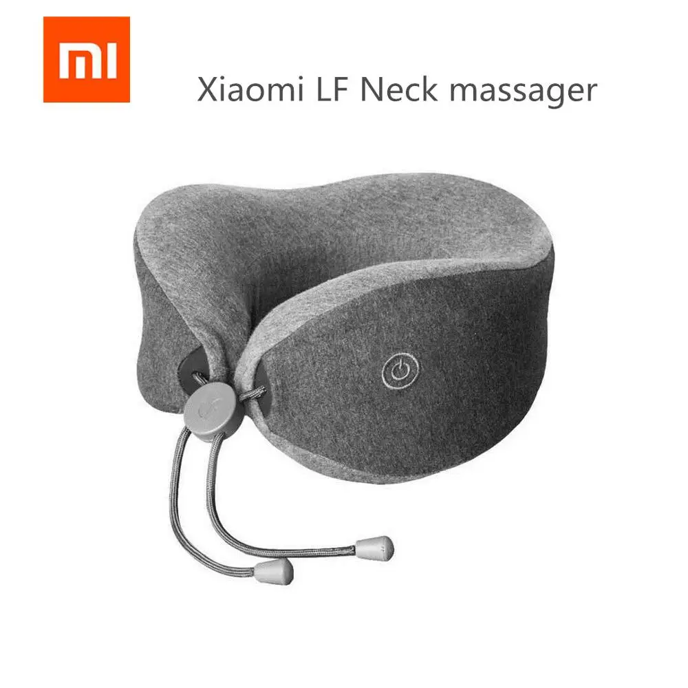 Оригинальная Массажная подушка для шеи Xiaomi Mijia LF, массажер для расслабления мышц шеи, Подушка для сна для офиса, дома и путешествий - Цвет: Черный