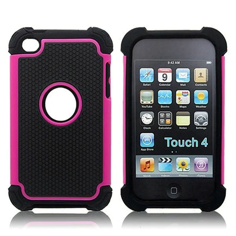 For Touch 4 Heavy Duty Shockproof Plastic Hard Case Rubber Cover For Apple ipod touch 4 4g 4th Capa For Touch 4 Heavy Duty Shockproof Plastic Hard Case Rubber Cover For Apple ipod touch 4 4g 4th Capa