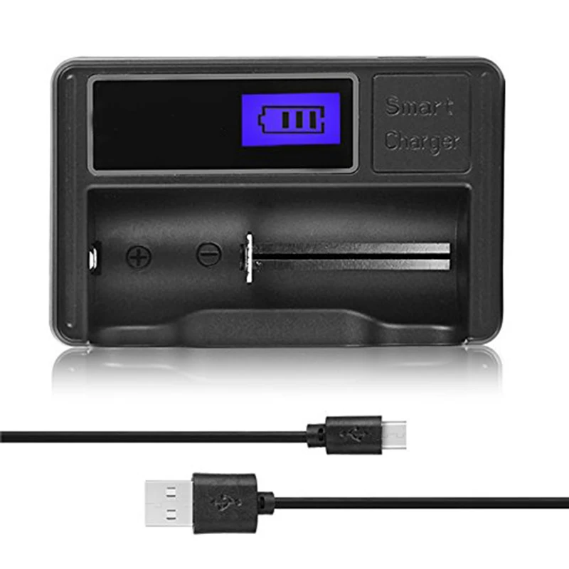 Zeasun Smart Battery Charger for 14500 16340 18650 26650 AA AAA 18490 18350 17670 17500 LCD Display USB Universal Battery Charger for Li-ion Ni-MH Ni-CD LiFePO4 Rechargeable Batteries